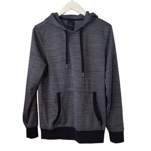 Prana Women’s Size Medium Blue Horizontal Striped Front Pocket Drawstring Hoodie